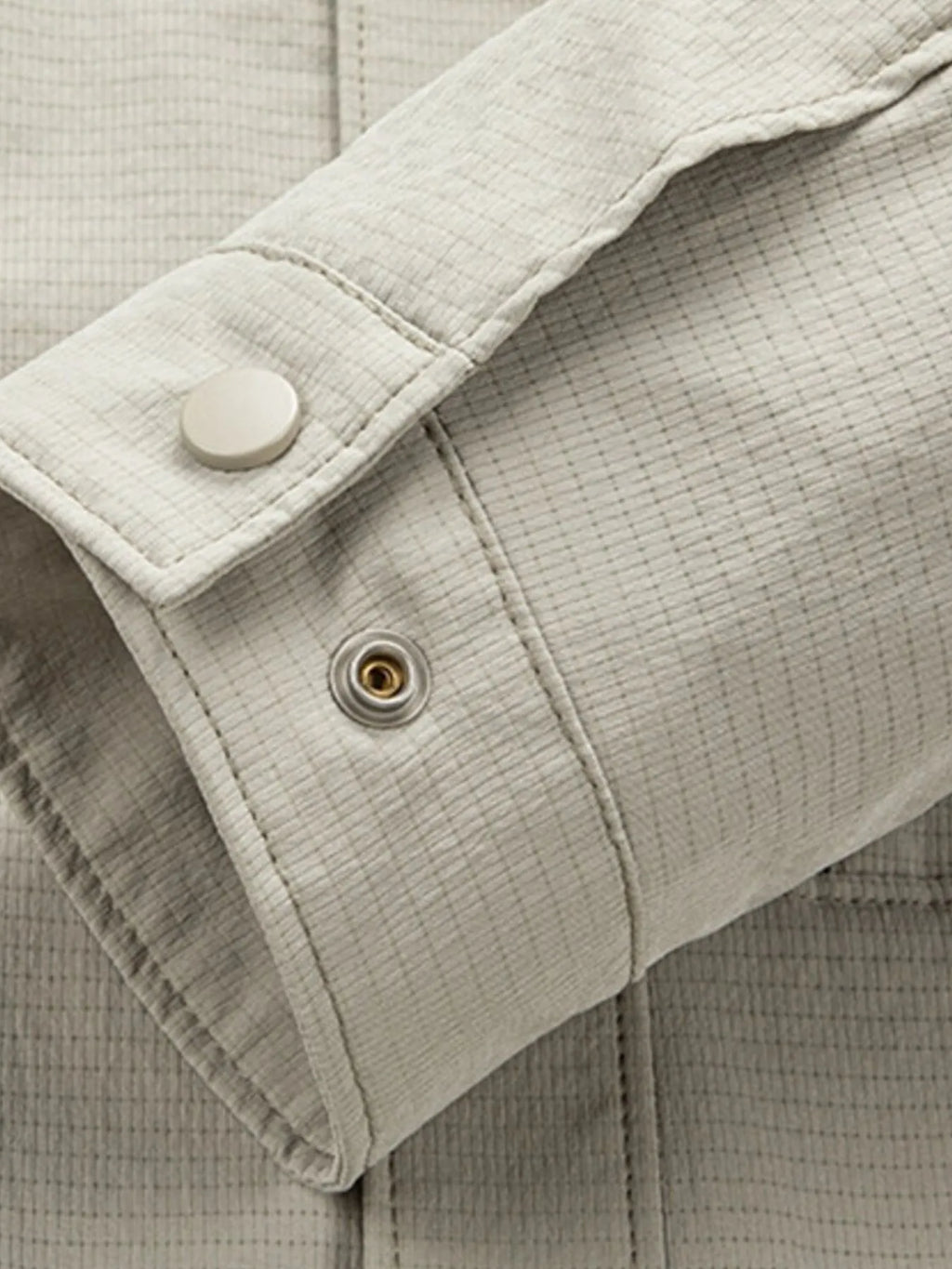 Men's plus size long sleeve button-up jacket with pockets, view 4