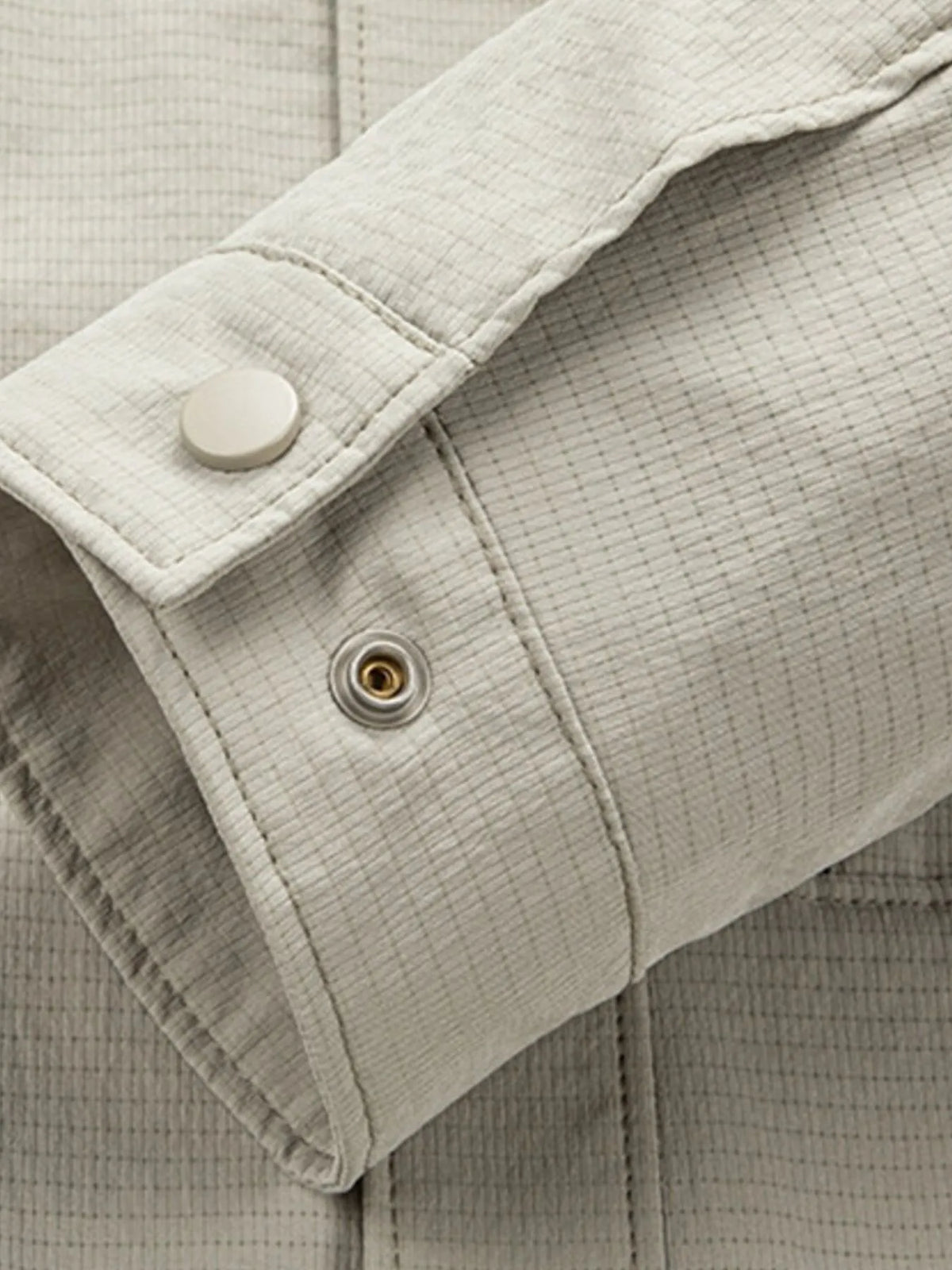 Men's plus size long sleeve button-up jacket with pockets, view 4