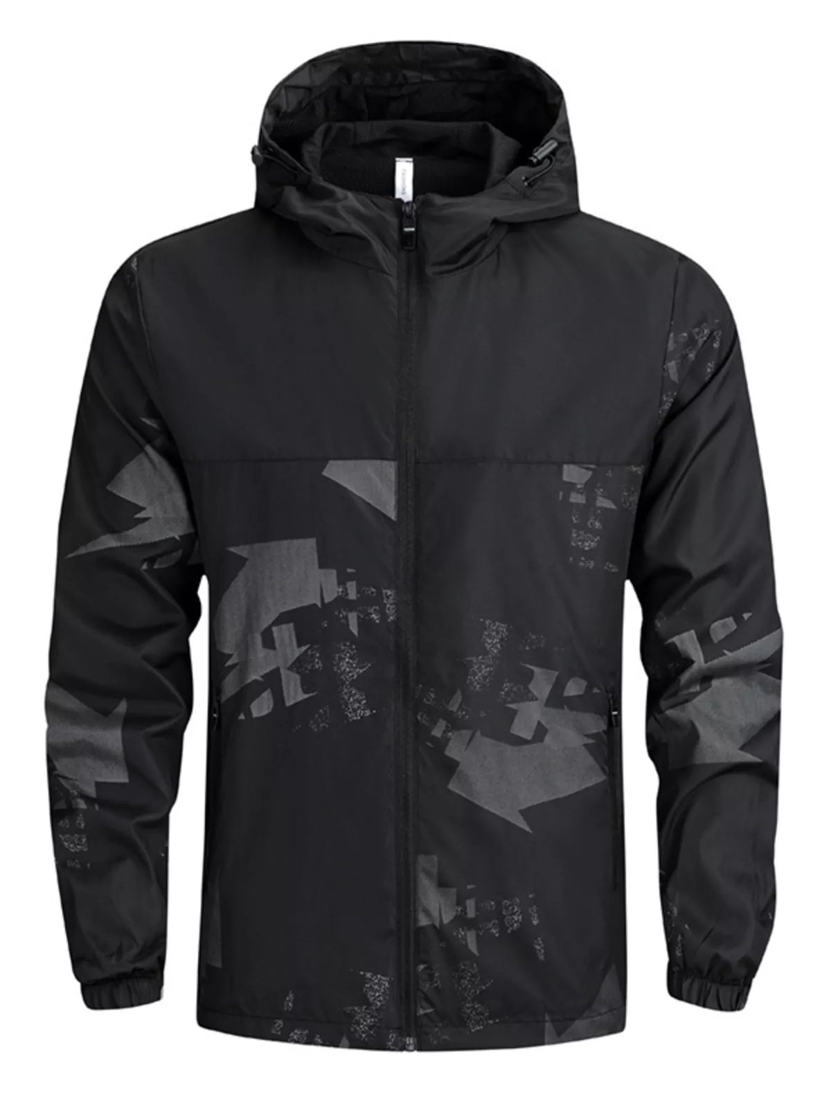 Men's plus size lightweight hooded windbreaker jacket