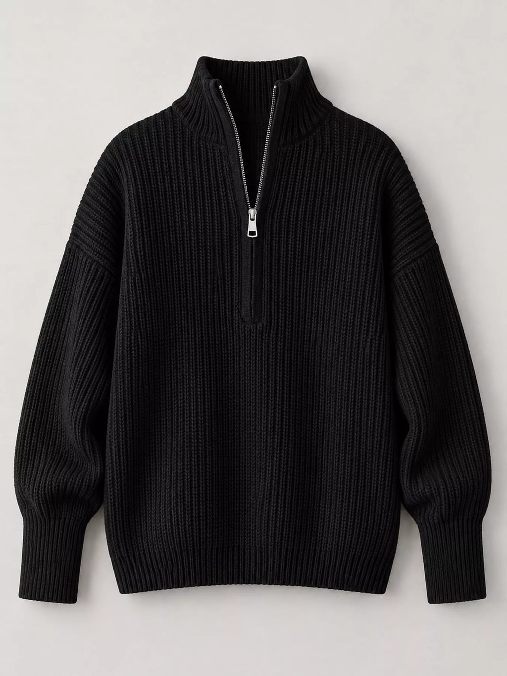 Oversized half-zip drop shoulder sweater, view 15