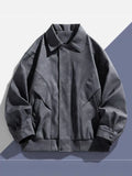 Men's plus size long sleeve button-up casual jacket, view 4