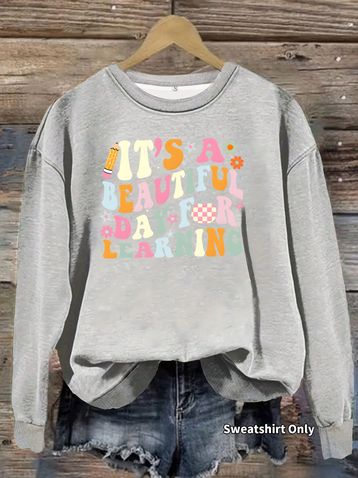 Women's Printed Lantern-Sleeve Sweatshirt