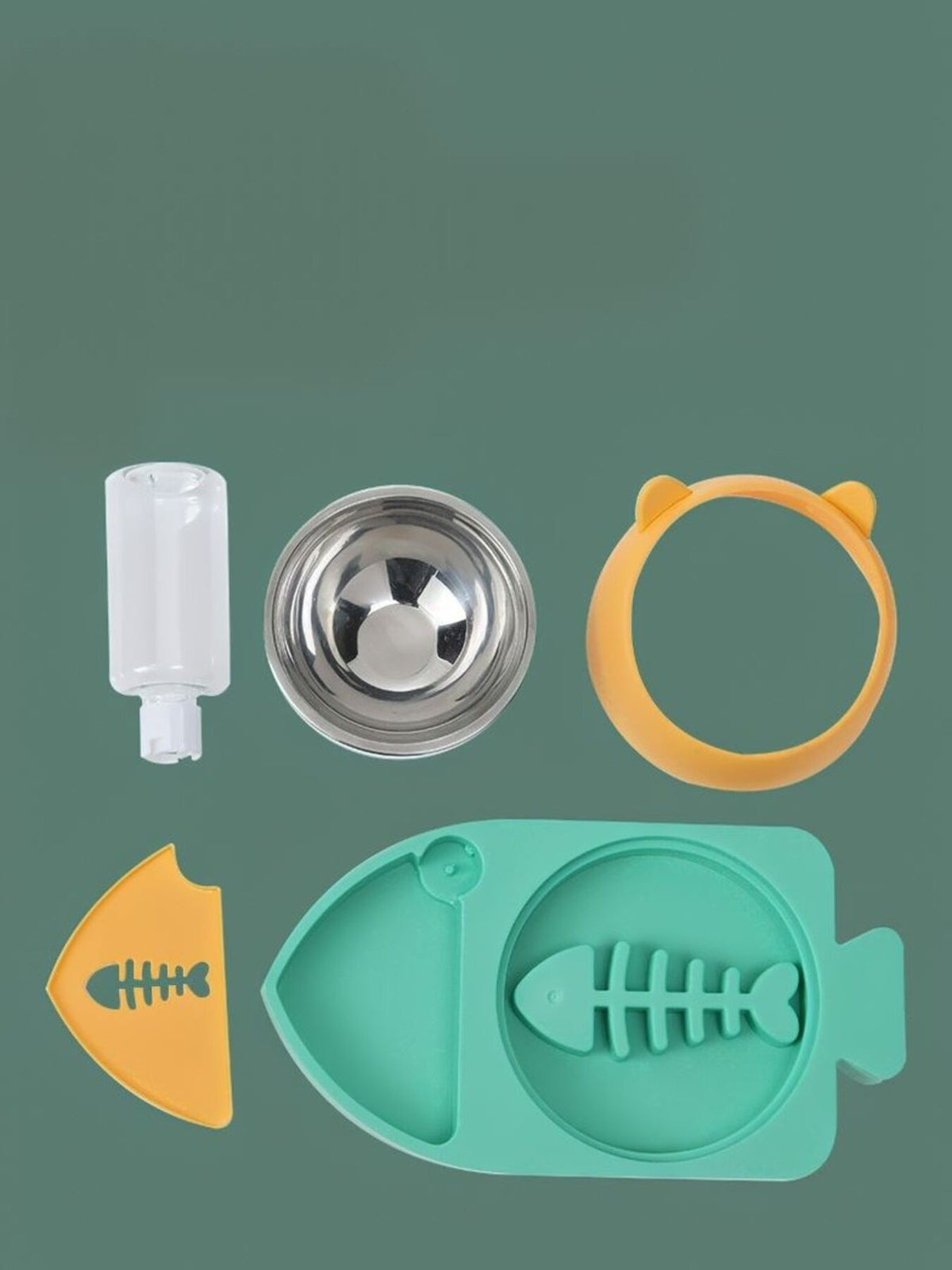 Automatic water refill pet bowl by Trendsi with a sleek design, featuring a transparent water reservoir and stainless steel bowl