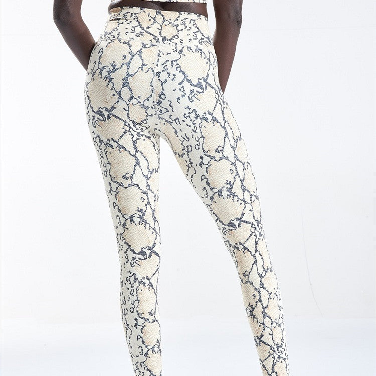 Women's Yoga Pants  Snakeskin pattern exercise fitness running pants