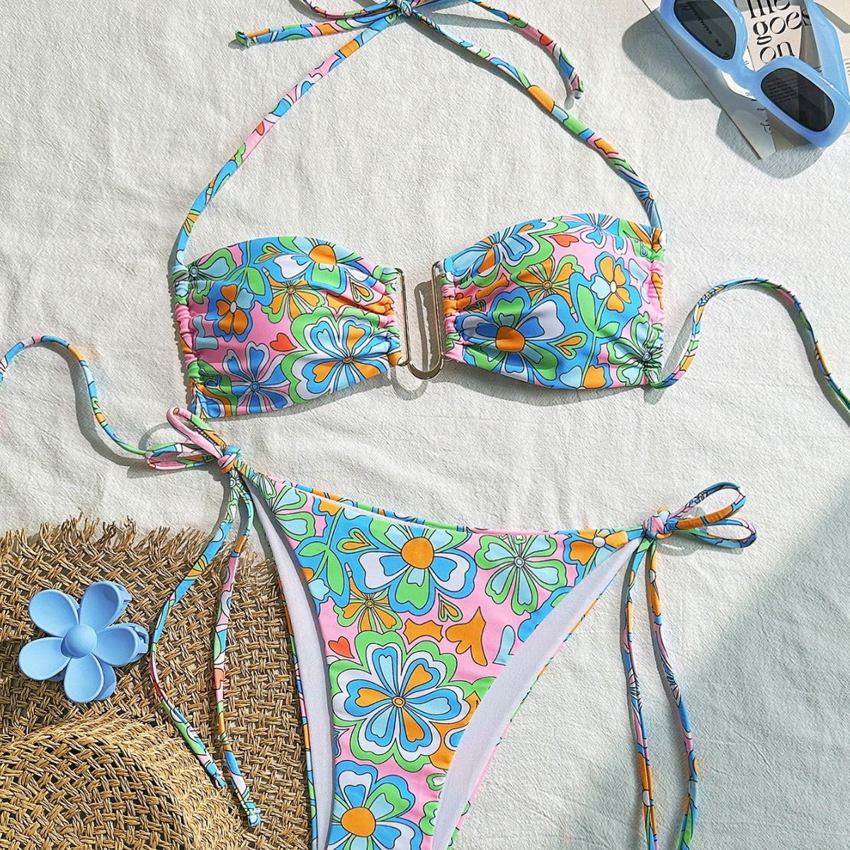 Bikini Neck Strap Holiday Style Swimsuit Female