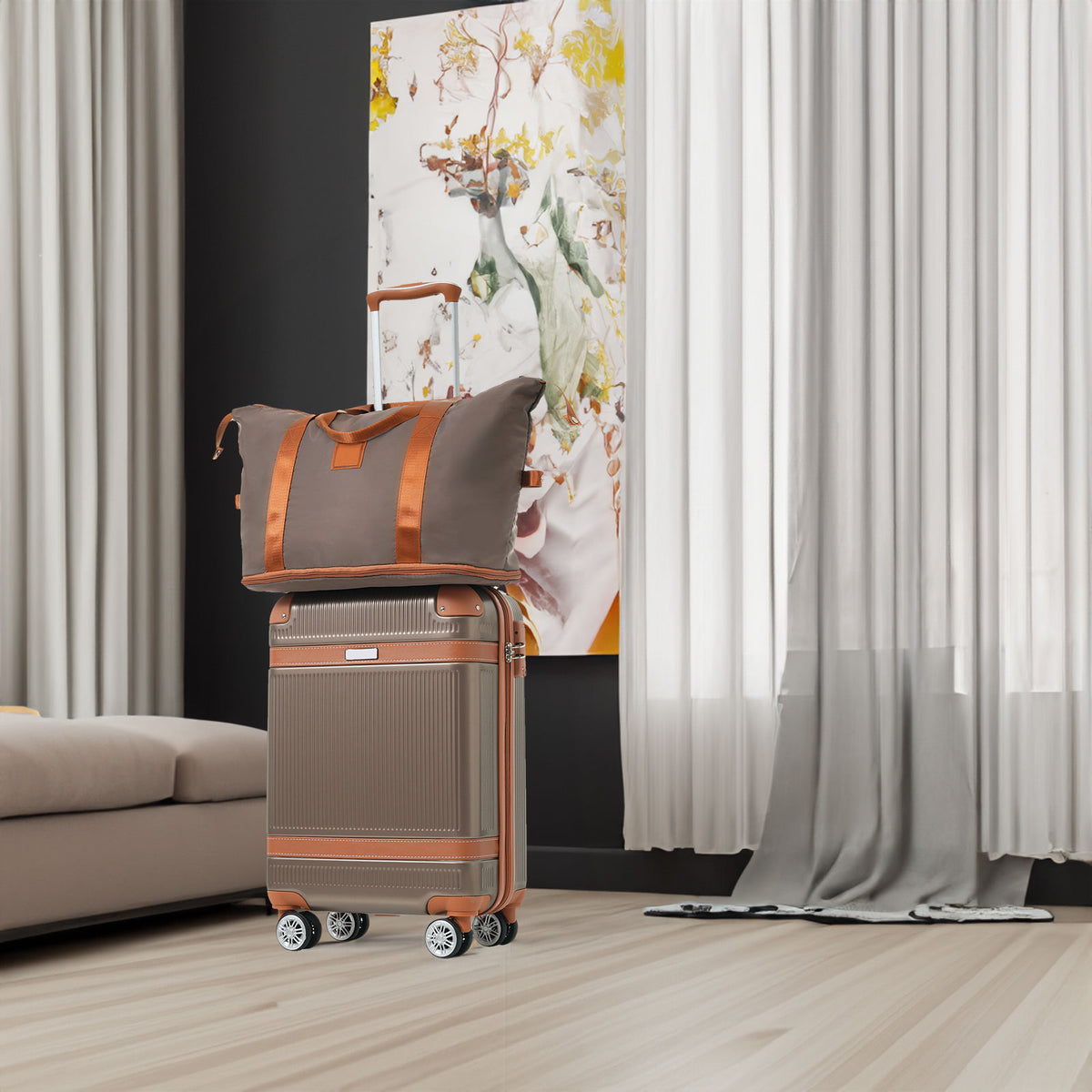 3-Piece Hardshell Spinner Luggage Set with TSA Lock – Copper
