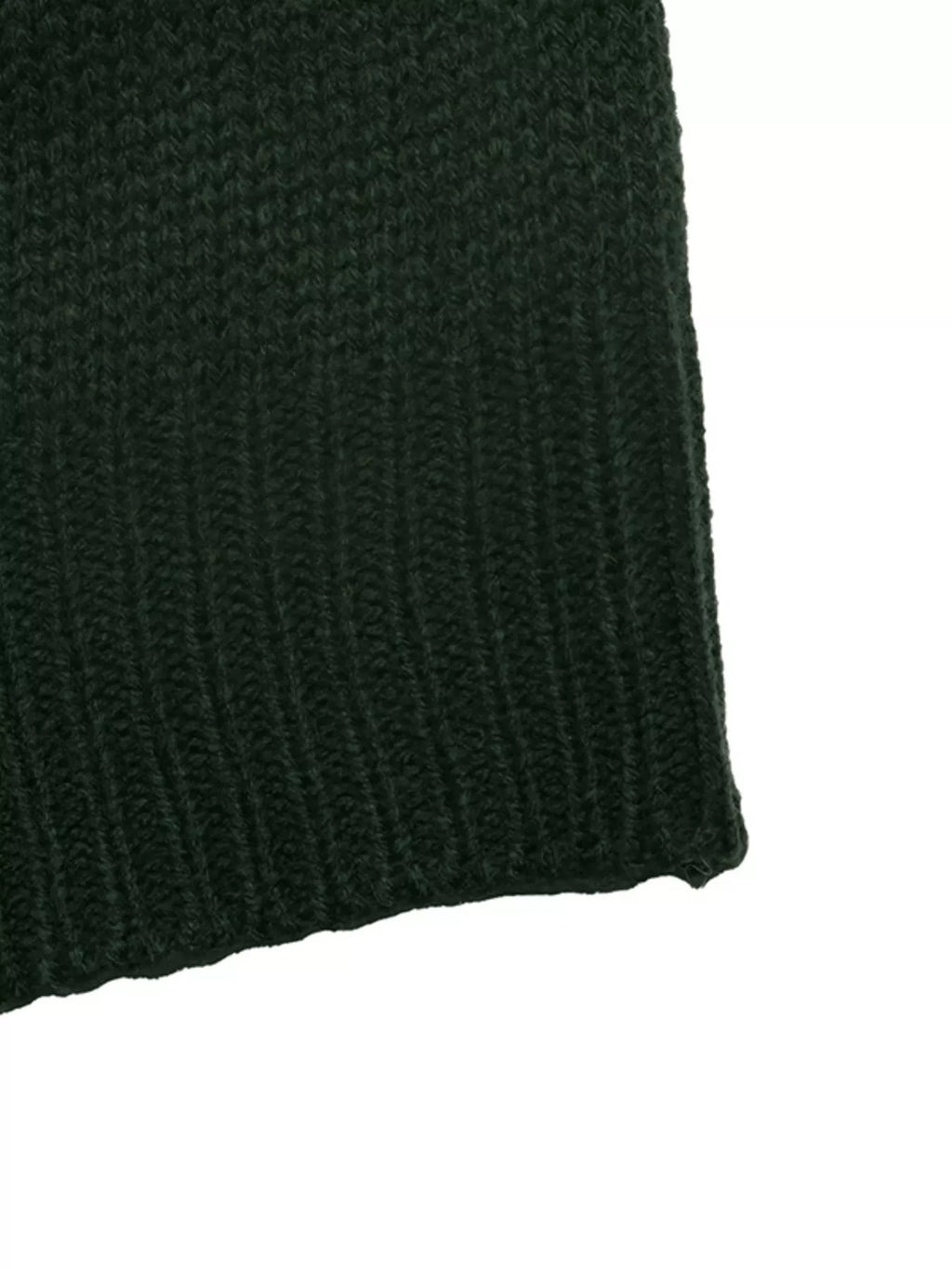 Dark green Christmas tree pattern round neck sweater, view 9