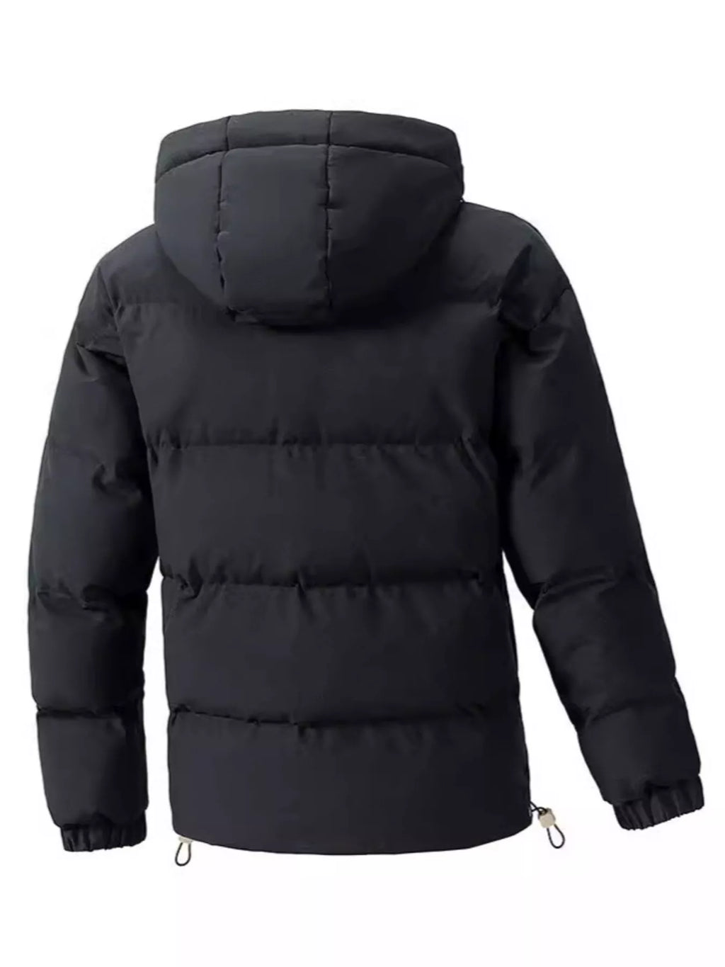 Men's plus size warm padded hooded puffer jacket, view 4