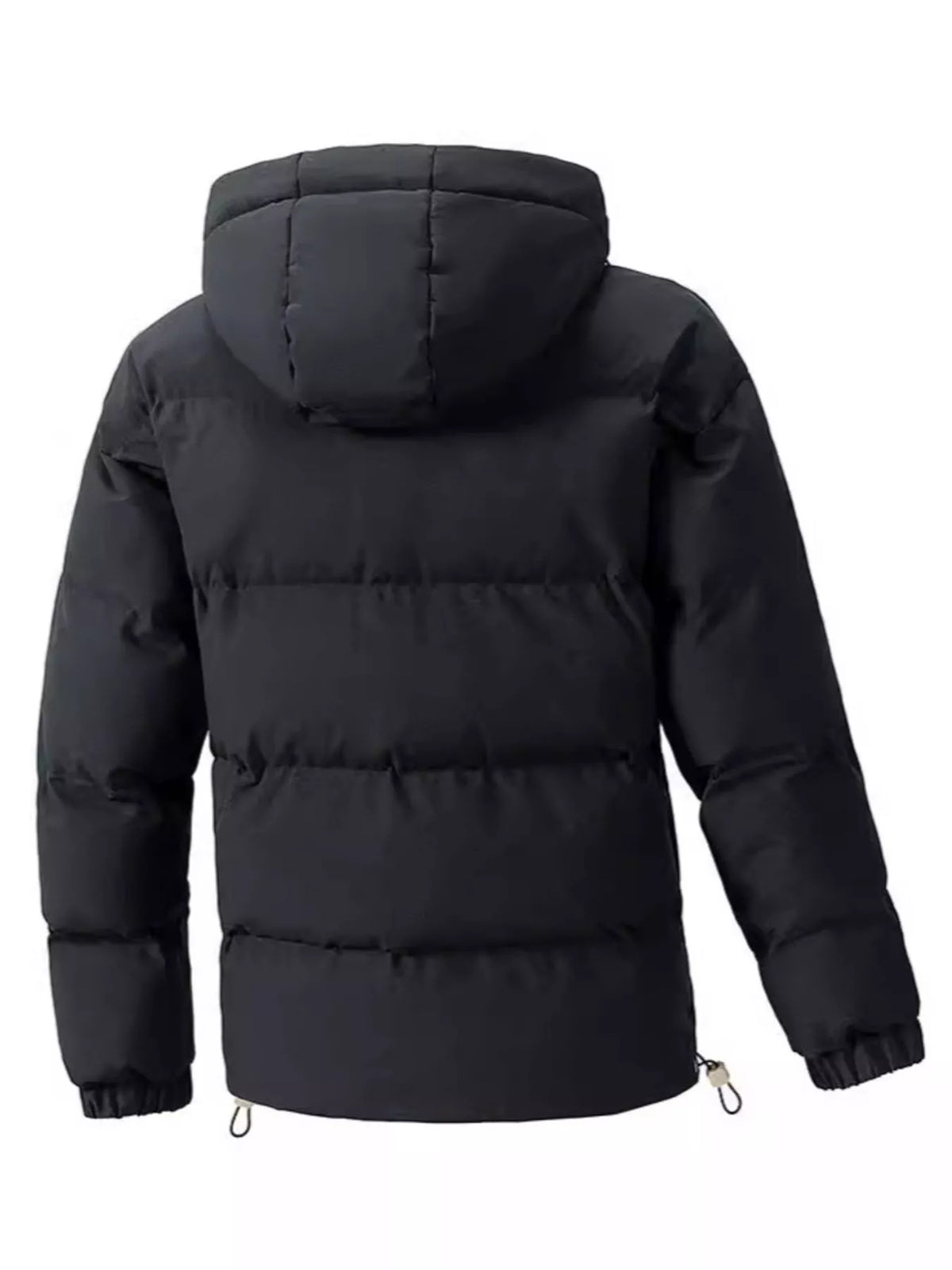 Men's plus size warm padded hooded puffer jacket, view 4