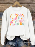 Women's Printed Lantern-Sleeve Sweatshirt