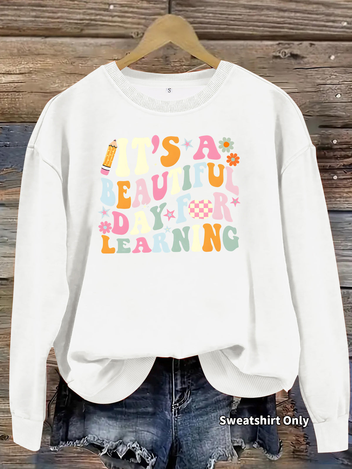 Women's Printed Lantern-Sleeve Sweatshirt