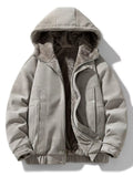 Men's plus size hooded fleece-lined winter jacket, view 5