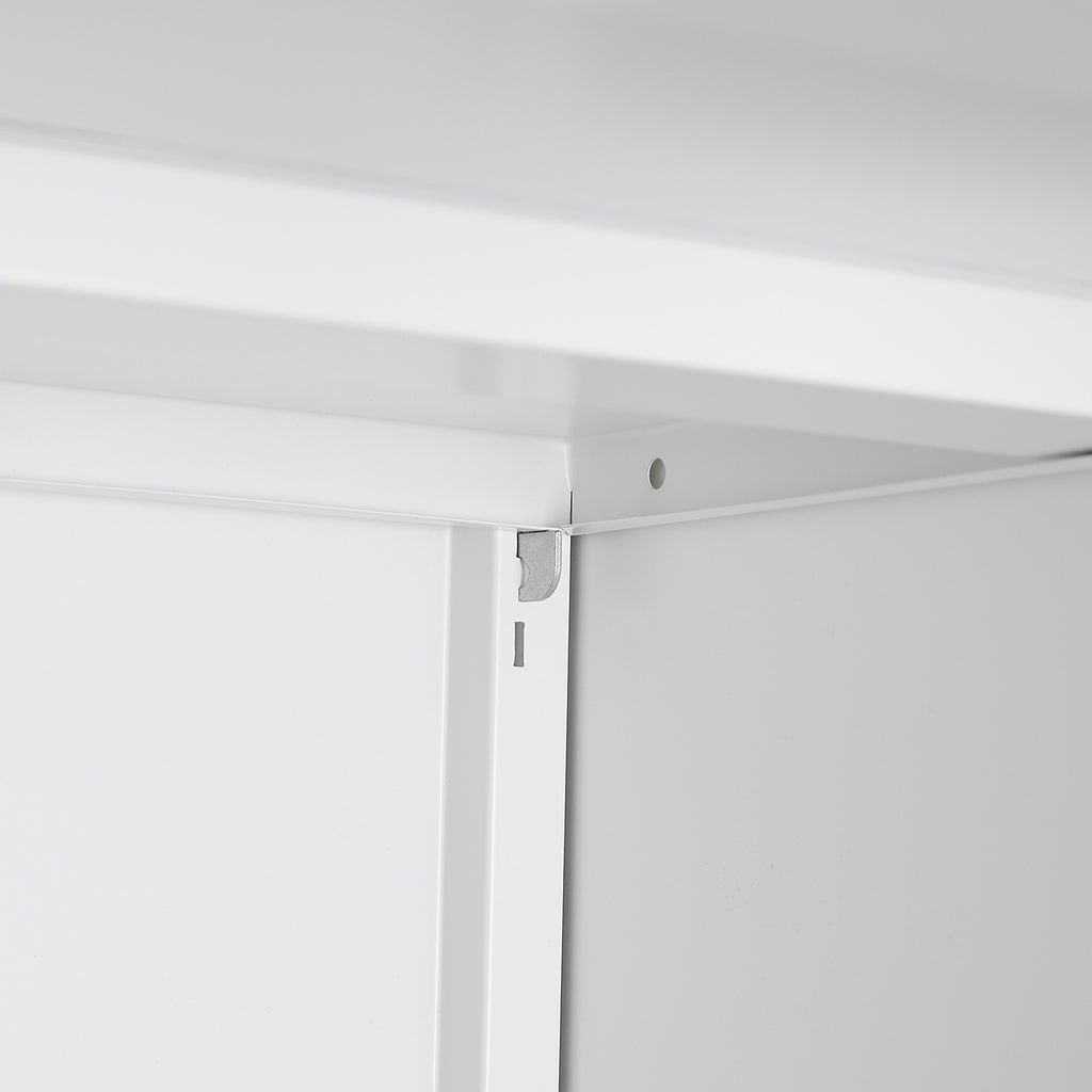 White Mobile Steel Copier Stand Cabinet