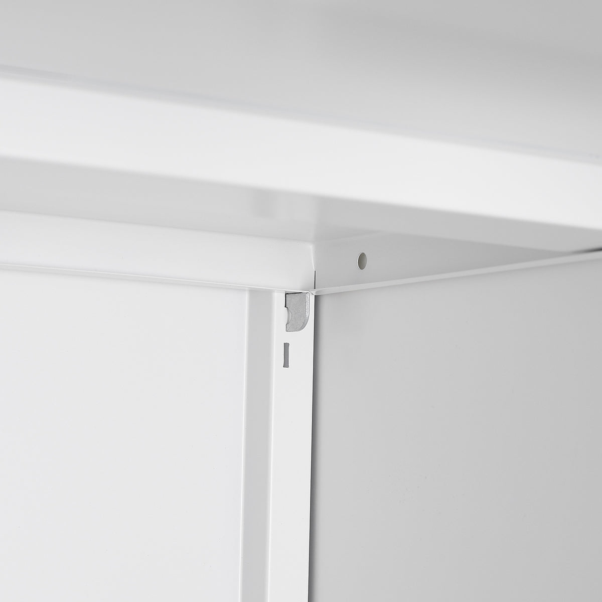 White Mobile Steel Copier Stand Cabinet