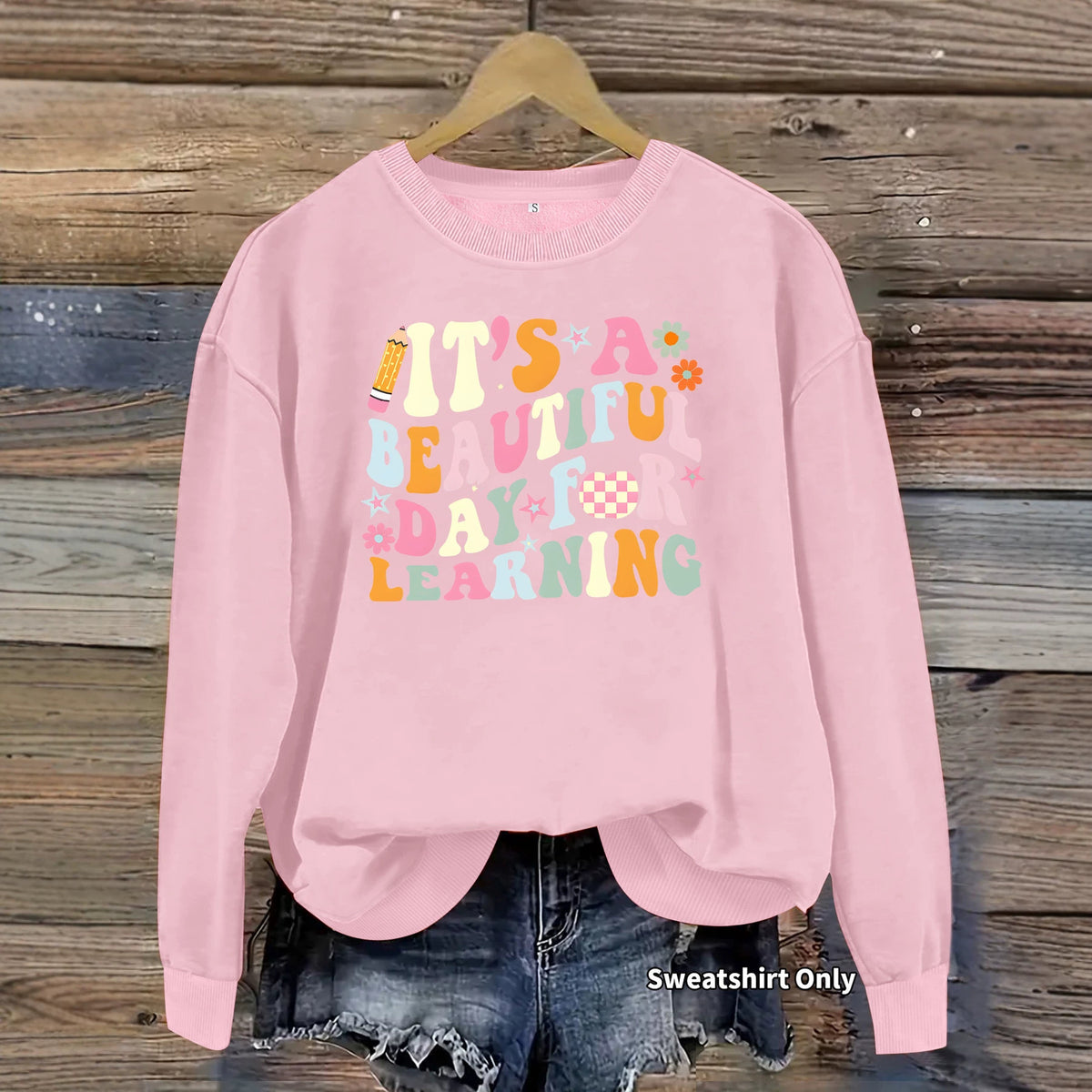 Women's Printed Lantern-Sleeve Sweatshirt