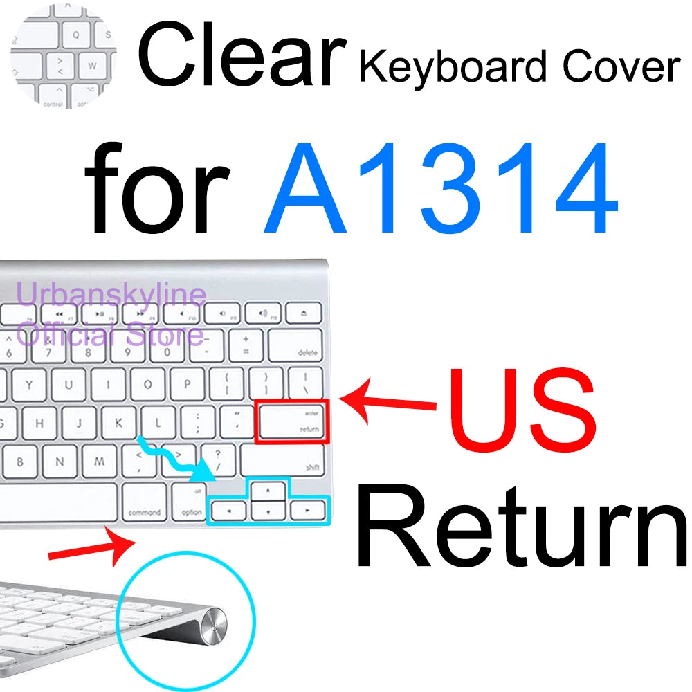 Clear Silicone Keyboard Cover for Apple Magic Keyboards