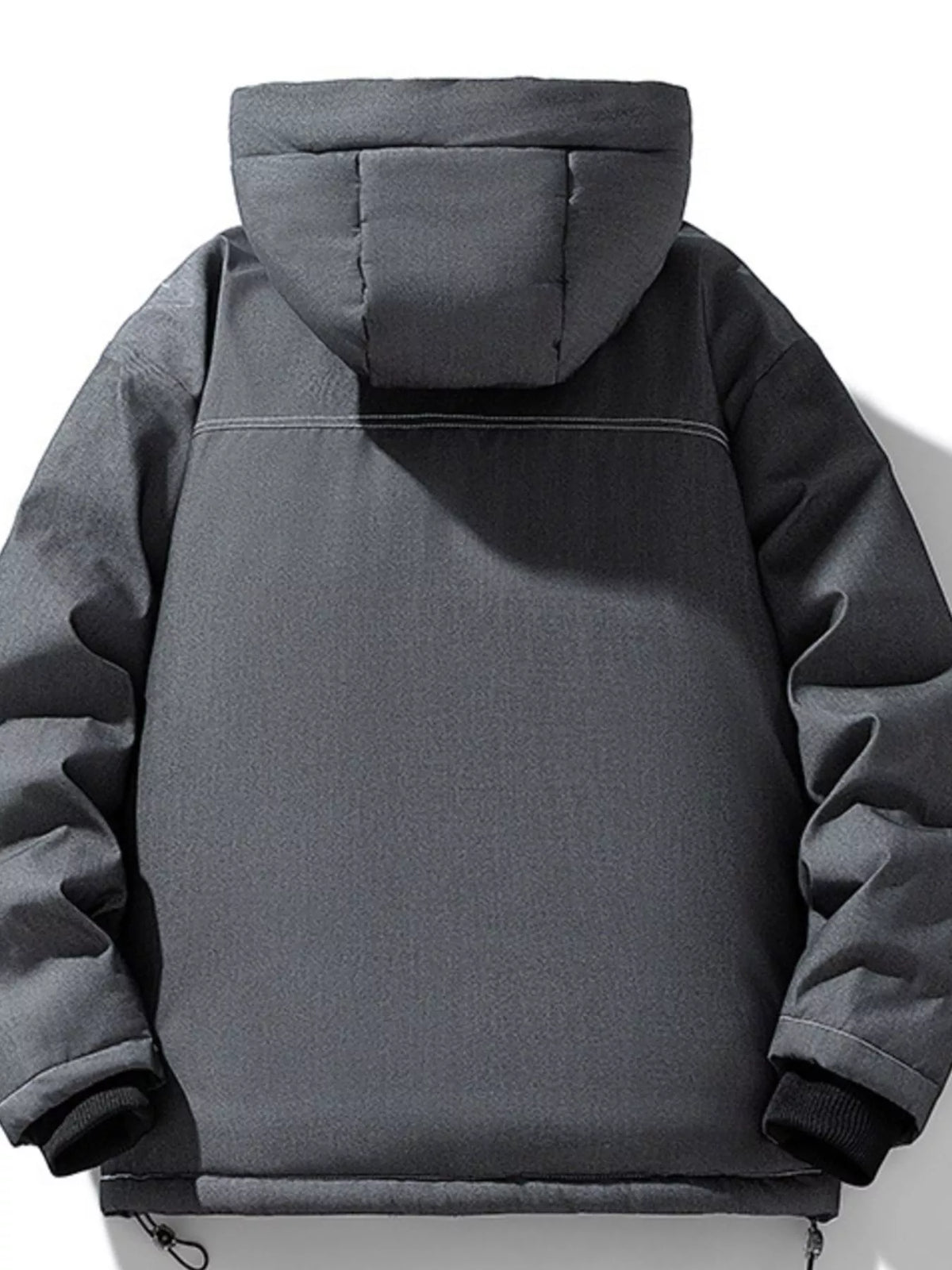 Men's plus size padded hooded puffer jacket, view 2