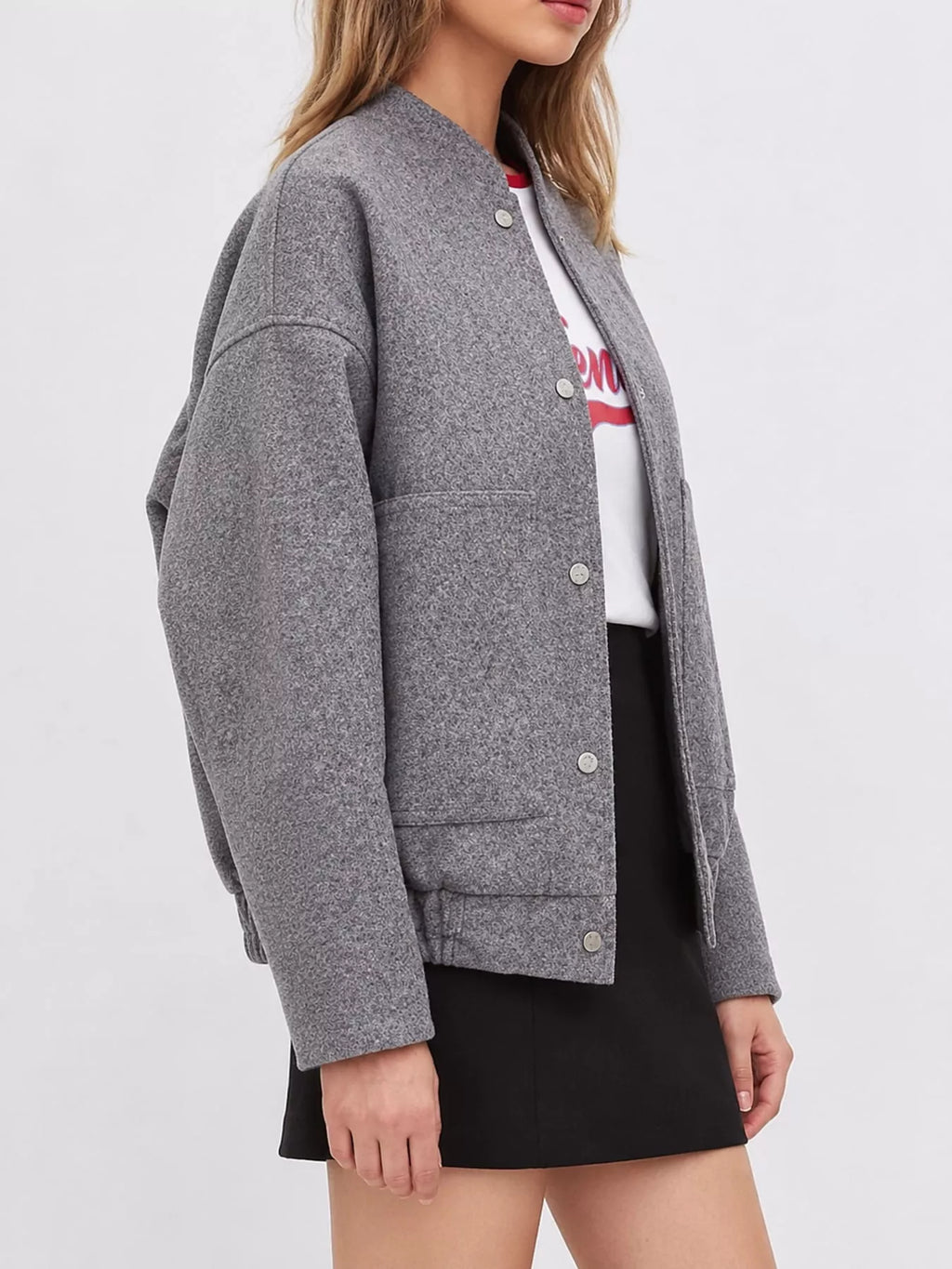 Snap-button bomber jacket, view 6
