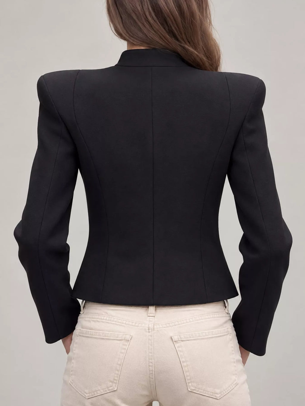 Cropped jacket with decorative buttons, view 4
