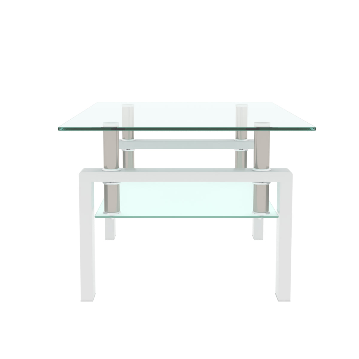 Modern White & Clear Coffee Table