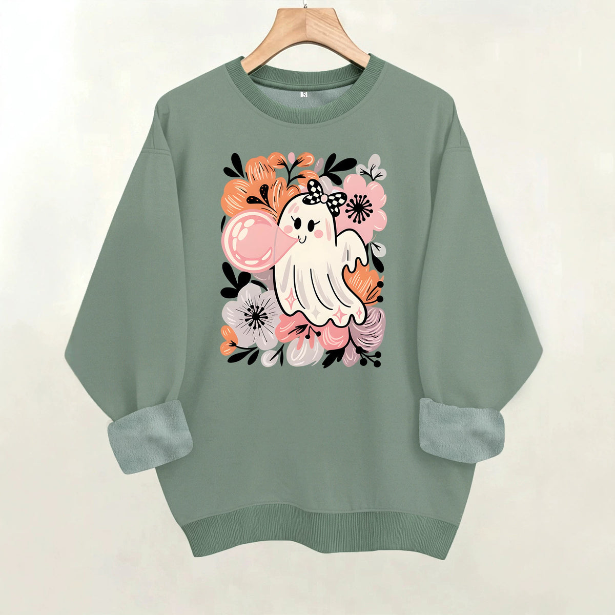 Women's Printed Lantern-Sleeve Crewneck Sweatshirt