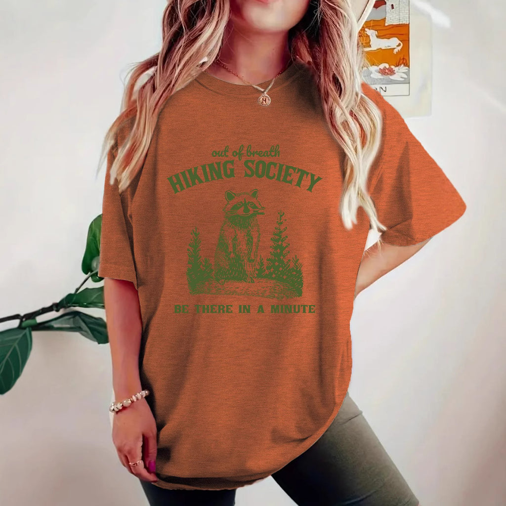 Short sleeved t-shirt printed with HIKING pattern