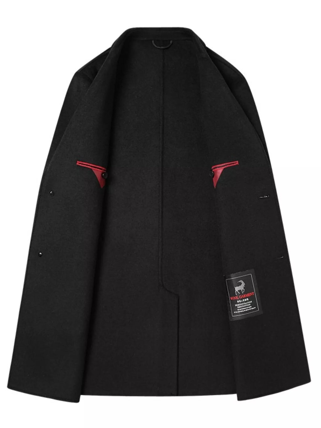 Men's plus size thick wool blend button-up coat, view 3