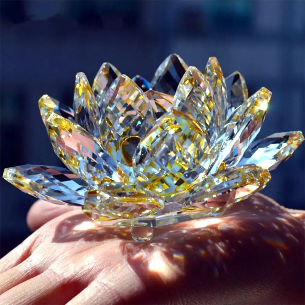Crystal Lotus Flower Decorative Ornament