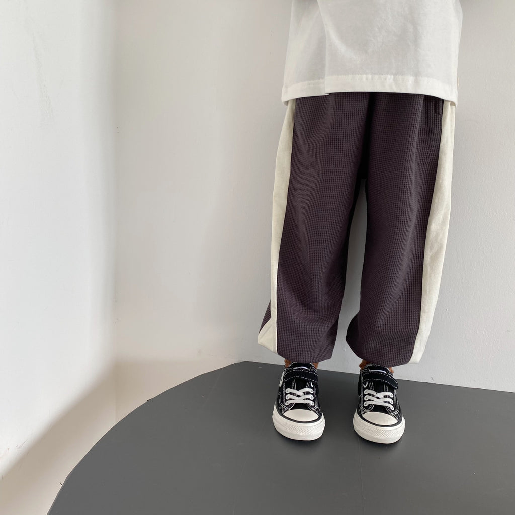 Kids' Spliced Drawstring Sports Pants