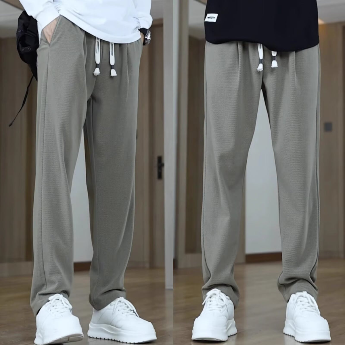 Men's Casual Loose-Fit Solid-Color Pants