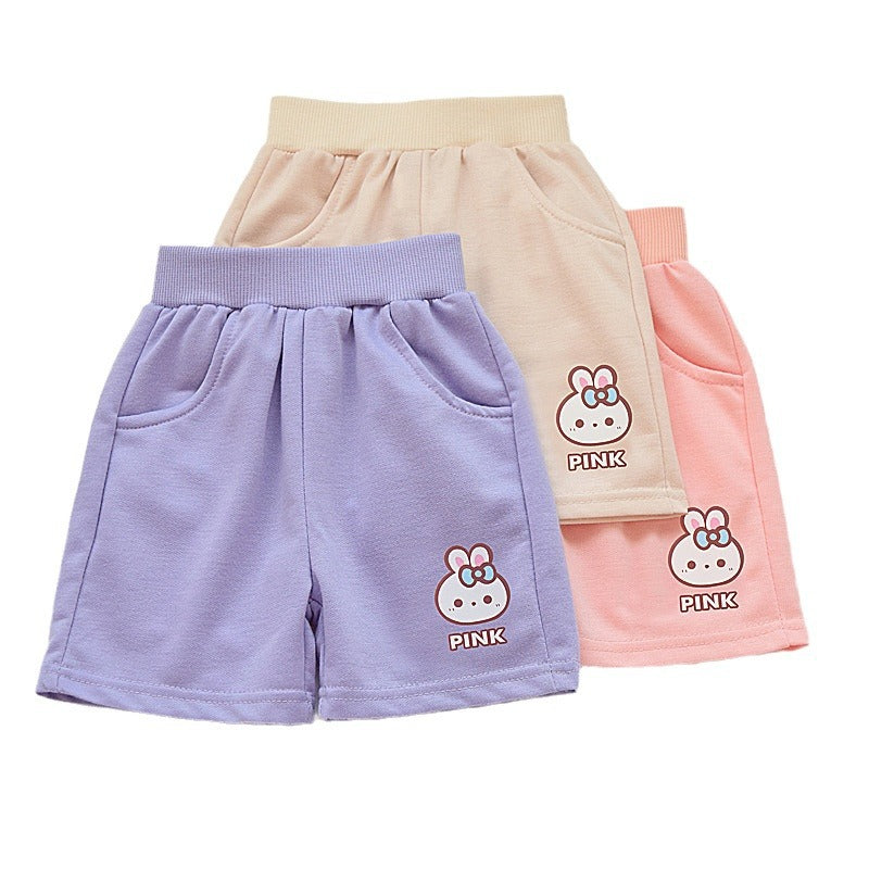 Girls' Cotton Mid-Length Sport Shorts