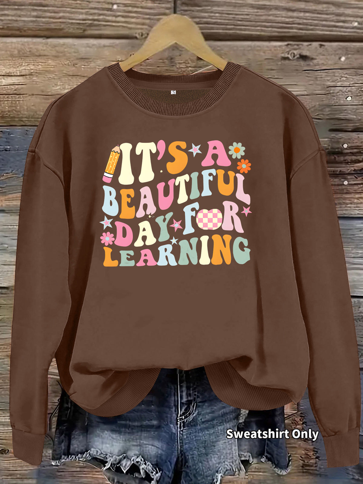 Women's Printed Lantern-Sleeve Sweatshirt