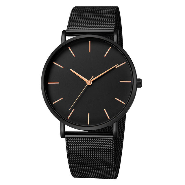 Geneva Men’s Ultra-Thin Mesh-Band Watch