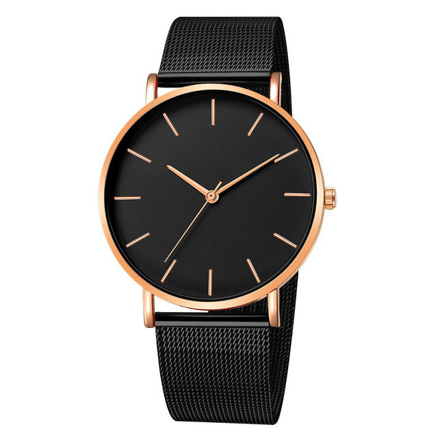 Geneva Men’s Ultra-Thin Mesh-Band Watch