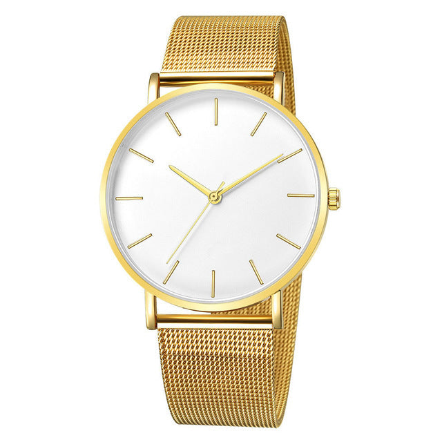 Geneva Men’s Ultra-Thin Mesh-Band Watch