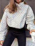 Polka dot zip-up casual jacket