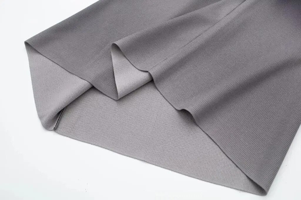 Grey print women's dress