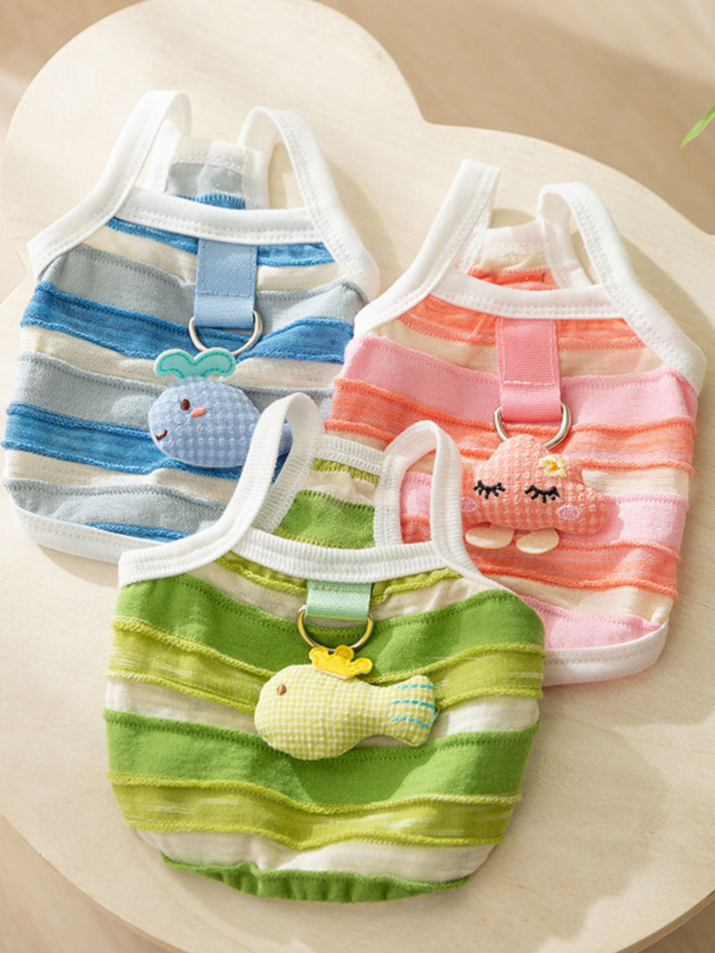 Striped breathable pet top by Trendsi, showing a comfortable, lightweight fabric design ideal for pets.