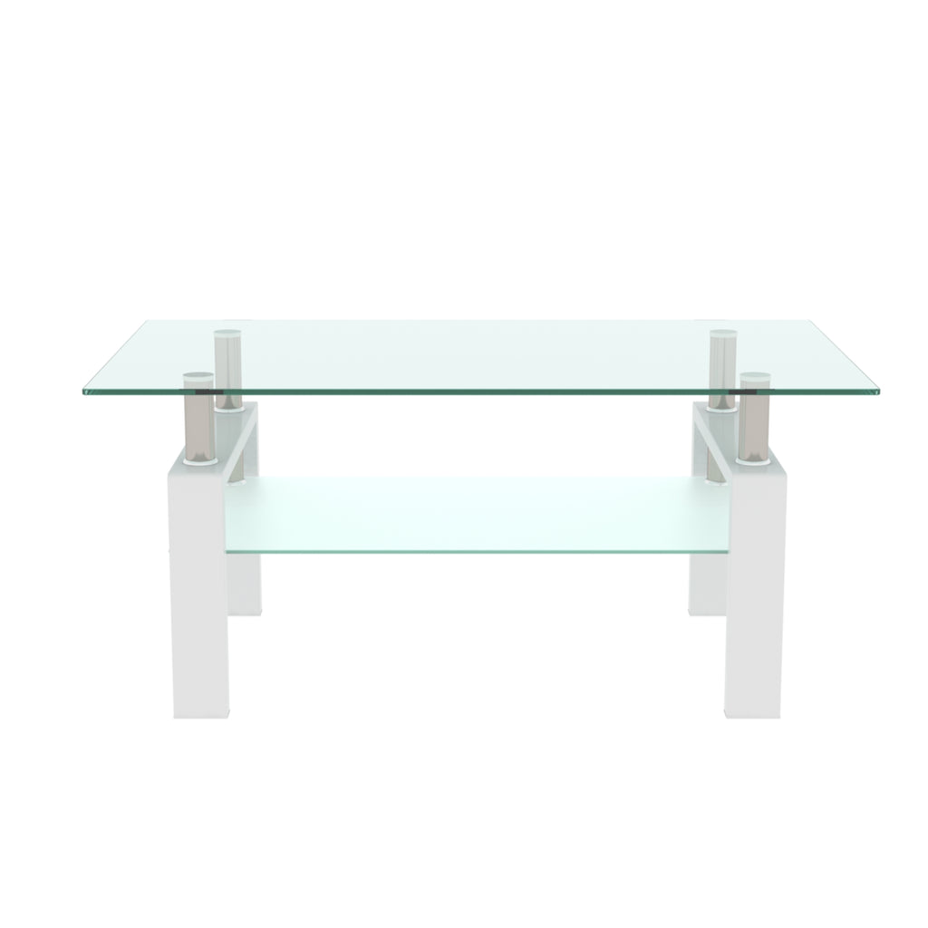 Modern White & Clear Coffee Table