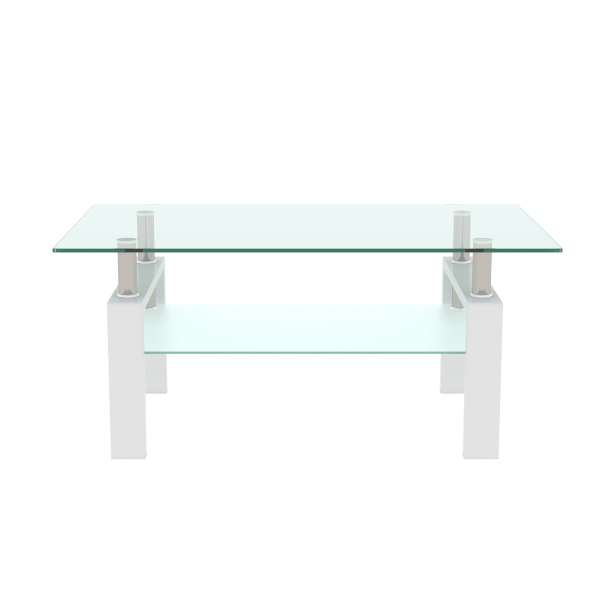 Modern White & Clear Coffee Table