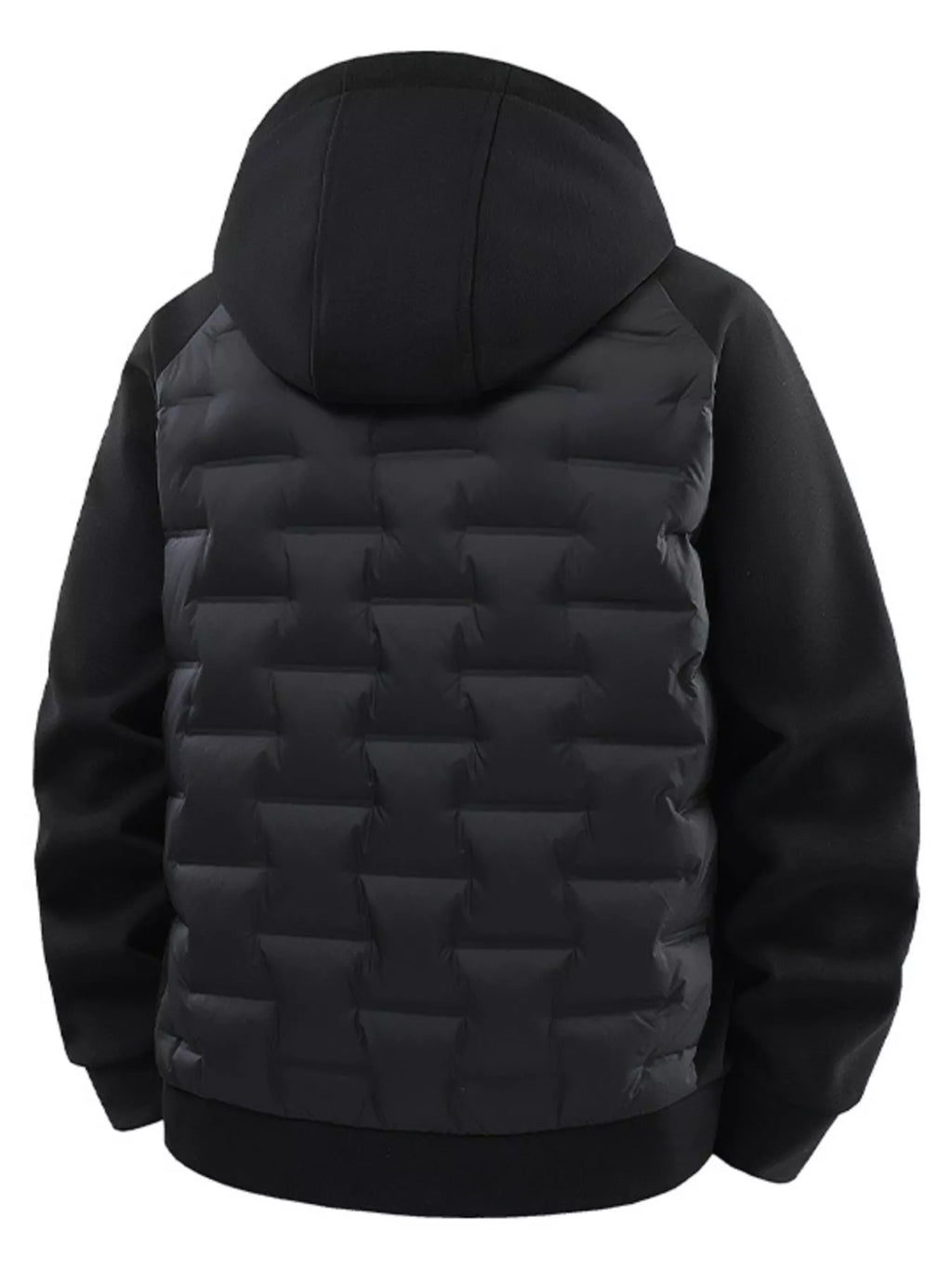 Men's plus size hooded padded jacket, view 3