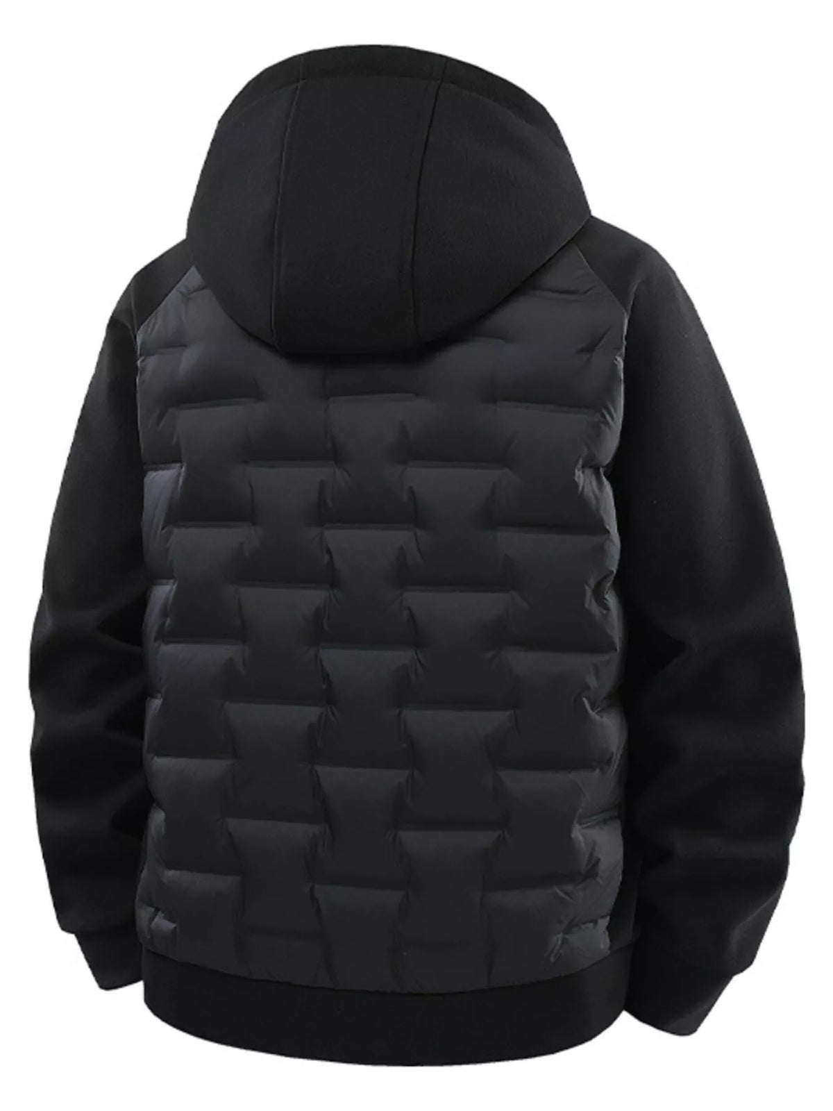 Men's plus size hooded padded jacket, view 3