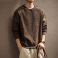 Premium Retro Heavyweight Casual Men's Long Sleeve Color-Block Textured Sweatshirt eprolo
