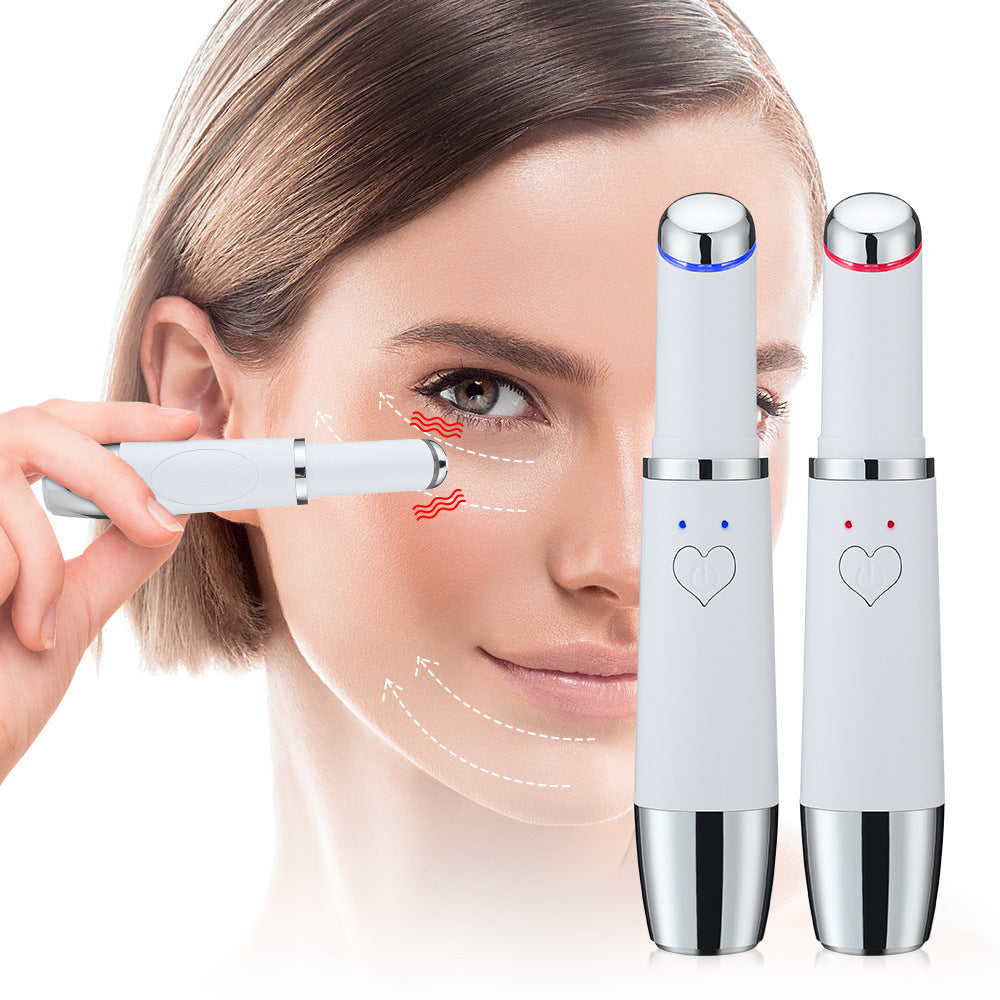 USB Heated Vibrating Eye Massage Wand with Red/Blue Light