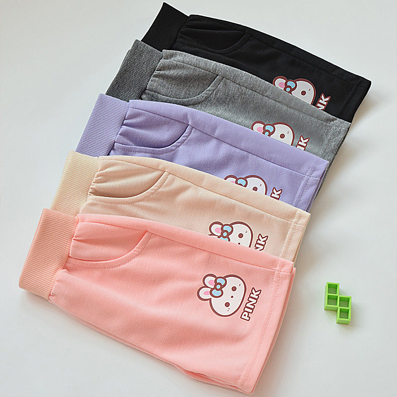 Girls' Cotton Mid-Length Sport Shorts