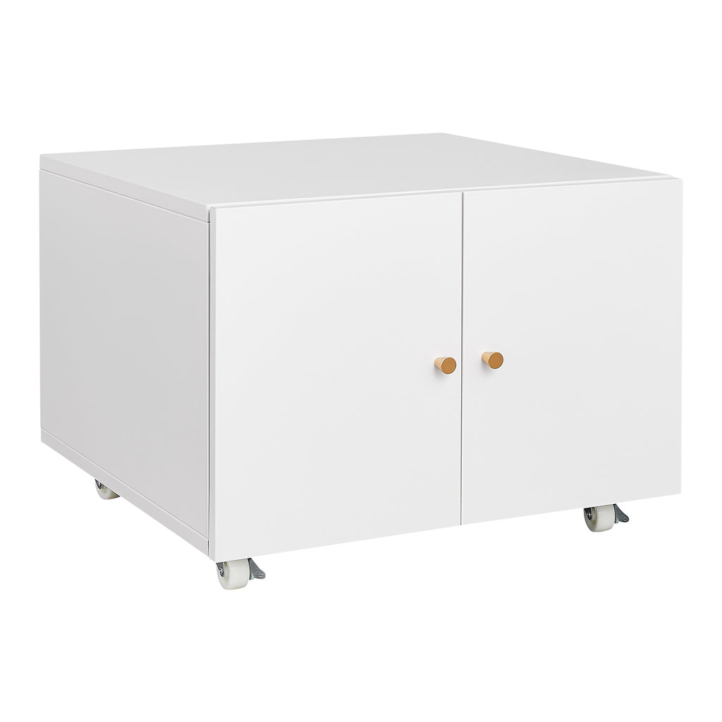 White Mobile Steel Copier Stand Cabinet