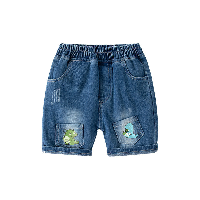 Shorts Cute Dinosaur Kids Denim Shorts Outdoor Sport Casual Shorts