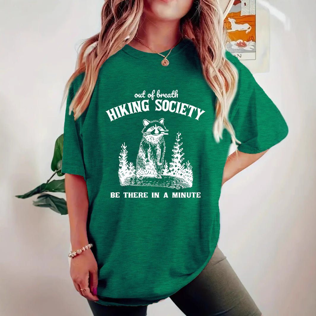 Short sleeved t-shirt printed with HIKING pattern