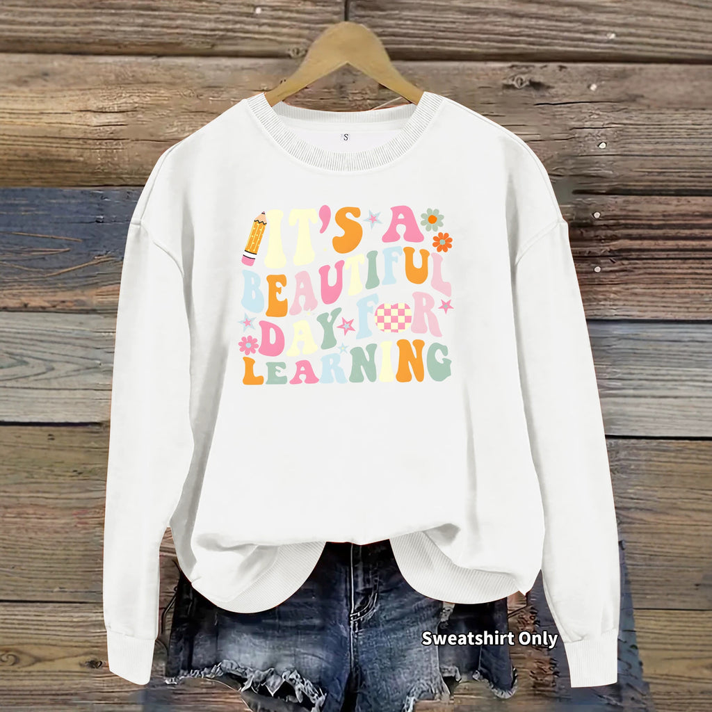 Women's Printed Lantern-Sleeve Sweatshirt