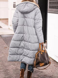 Plus size longline sherpa-lined hooded zip-up coat, view 2